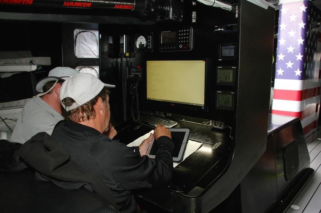 Peter Isler at work in the navigation station - RIO 100, December 2014 - Auckland © Richard Gladwell www.photosport.co.nz